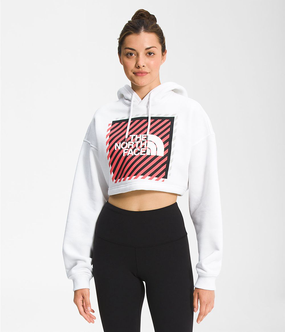 The North Face Coordinates Crop Drop Pullover Kapuzenpullover Damen - Weiß CH-103LDEQ